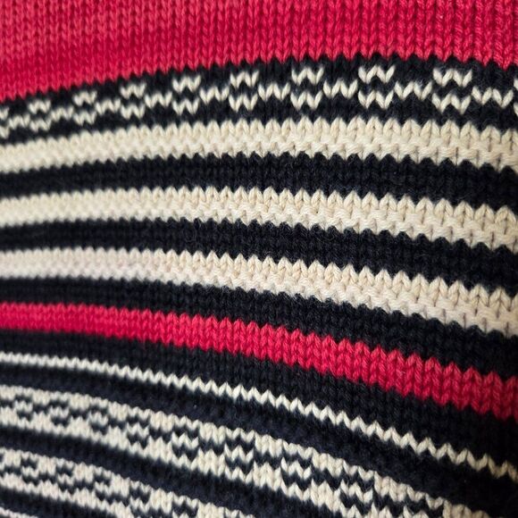 EUC VINTAGE LAUREN RALPH LAUREN BOAT NECK STRIPED COTTON SWEATER TOP SIZE L - Picture 5 of 16
